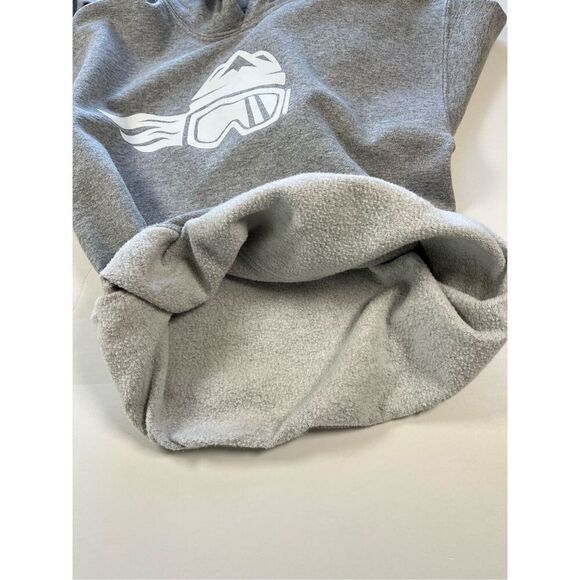 HeyDay Ski Like A Girl Womens Hoodie Grey White Logo Sleeve Logo Size Small - Picture 9 of 11